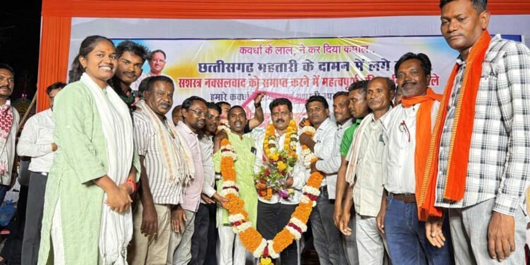 छत्तीसगढ़ सशस्त्र नक्सलवाद से मुक्ति पर उप मुख्यमंत्री श्री विजय शर्मा का हुआ भव्य ऐतिहासिक अभिनंदन