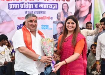 पर्यटन एवं संस्कृति मंत्री श्री राजेश अग्रवाल कवर्धा के जानकी वन धाम शिवालय में आयोजित प्राण-प्रतिष्ठा समारोह में हुए शामिल