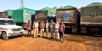 कलेक्टर रायपुर खनिज विभाग द्वारा रात्रिकालीन भ्रमण के दौरान कुल 13 वाहन अवैध परिवहन करते पकड़ी गयी