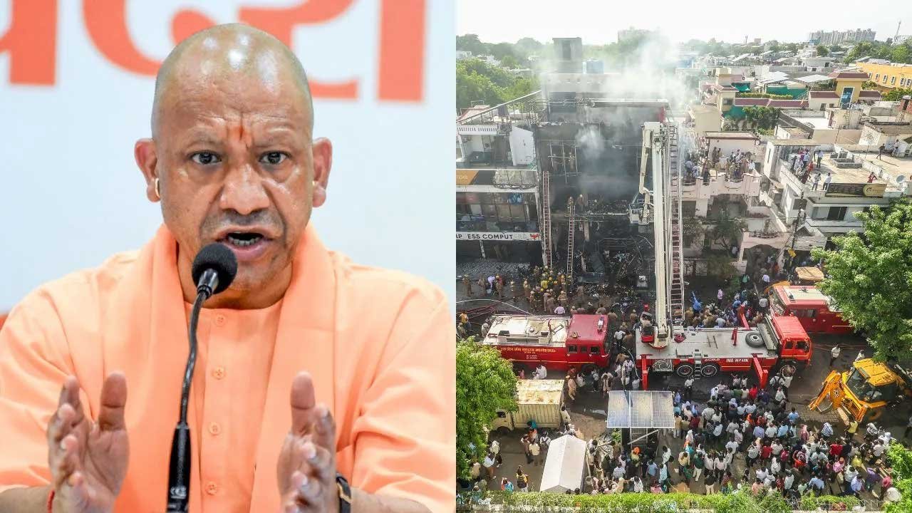 लखनऊ अग्निकांड में 4 अधिकारियों पर गिरी गाज, सीएम योगी ने किया सस्पेंड, बिल्डिंग का मालिक फरार